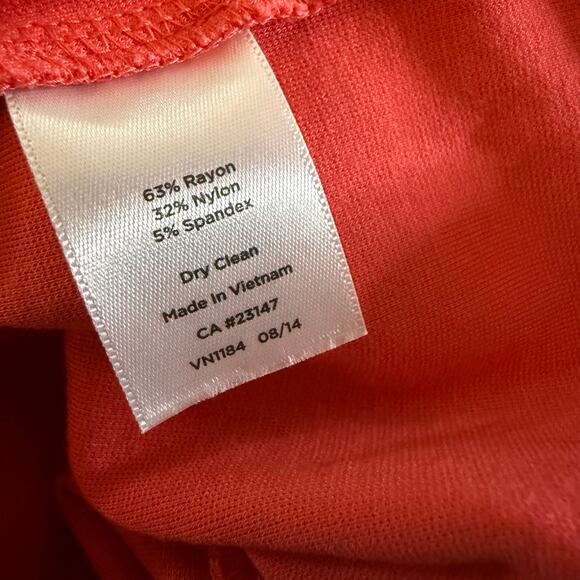 Talbots Sleeveless Fit & Flare Dress, Coral Red, Women's Size 10 - Picture 8 of 8